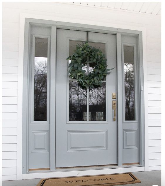 Boothbay Gray_Color Ideas for Your House, All You Need To Know_Boothbay-gray-front-door