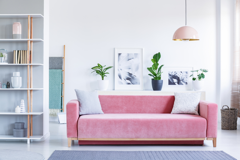 pink couch living room